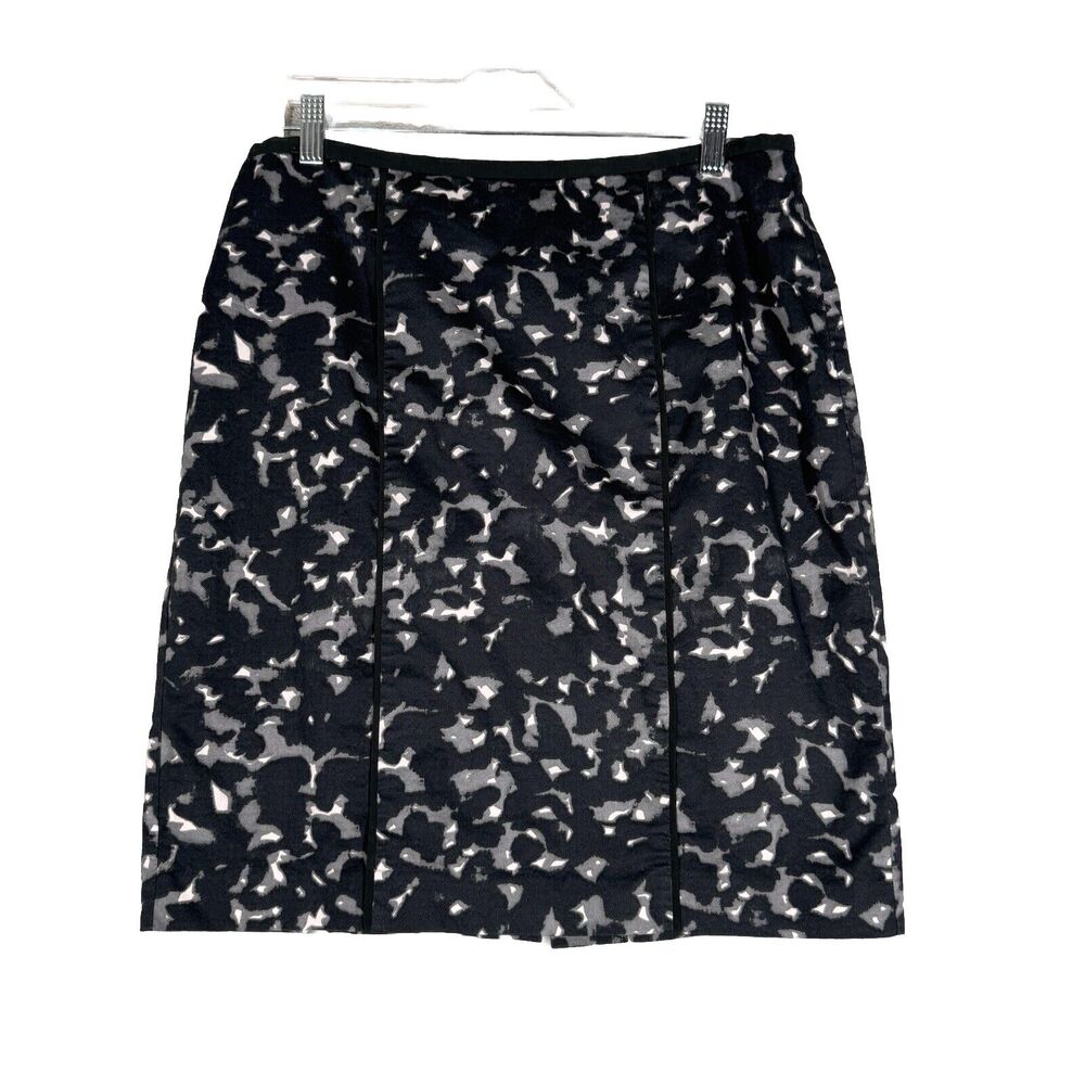 Loft Skirt Womens 8 Black Gray Pencil Straight Skirt Career Office Work Corpcore